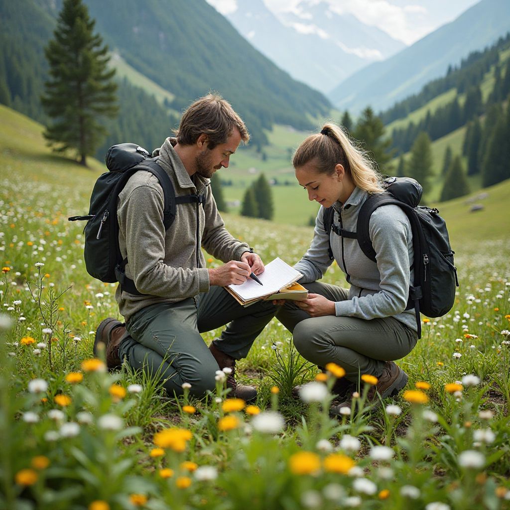 Scientific research in alpine meadows