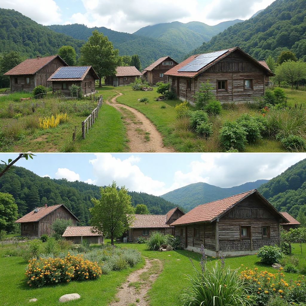 Transformed village with sustainable infrastructure